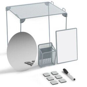 NEW School Locker Organizer Shelf Whiteboard Storage Cup Dry Erase Mirror Magnet